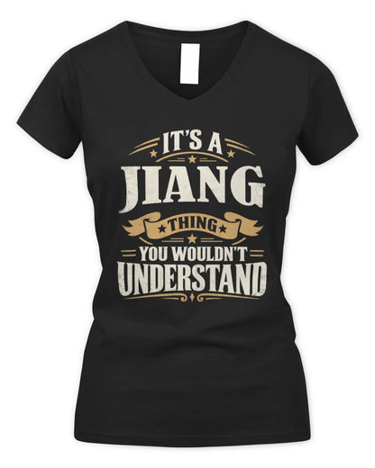JIANG P08 TH51 - Personalized “It’s a/an [NAME] Thing – You Wouldn’t Understand” Shirt - Women's V-Neck T-Shirt - Black