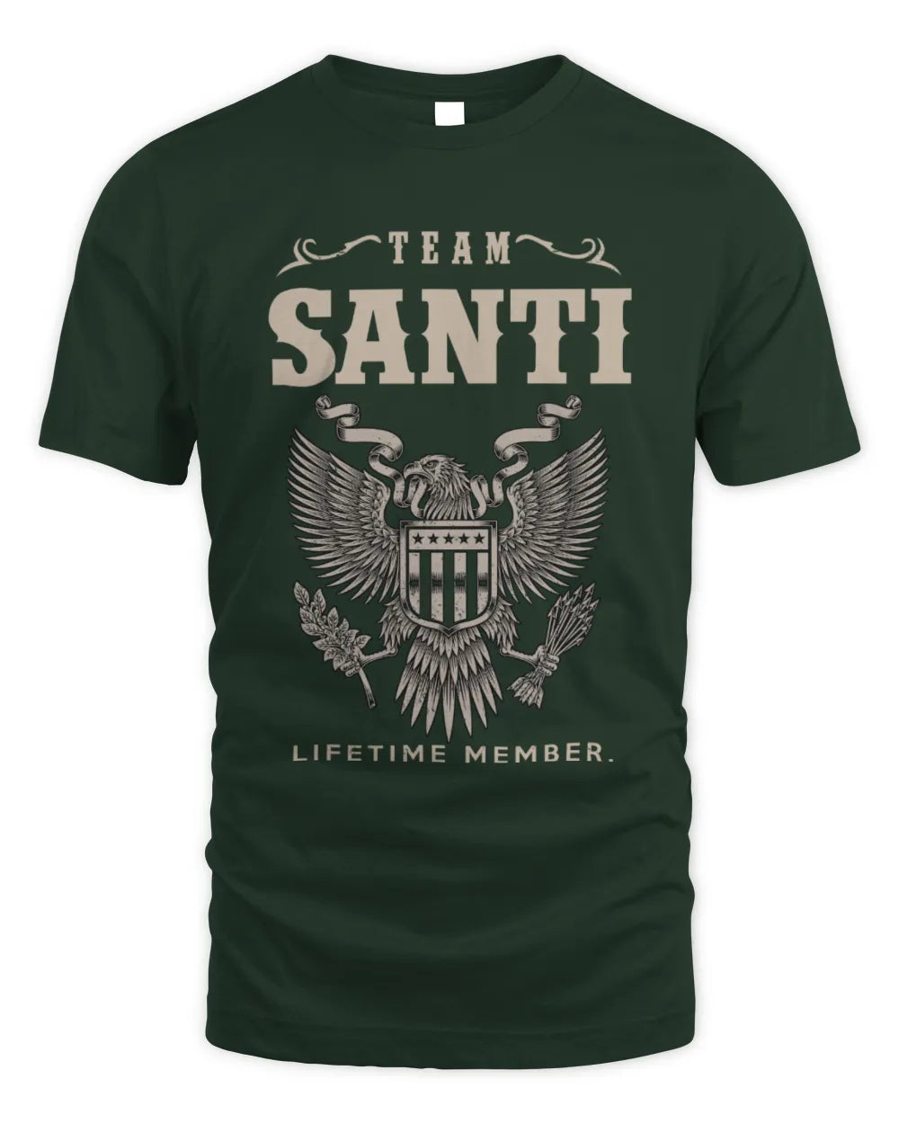 SANTI TP06-K82 – Personalized Classic Style Apparel “Team NAME Lifetime Member” - Unisex Standard T-Shirt - Forest Green