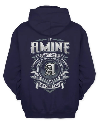 AMINE AP81-K4-626 - Personalized Ahmed Quote Apparel “If Ahmed Can't Fix It, No One Can” - Unisex Hoodie - Navy