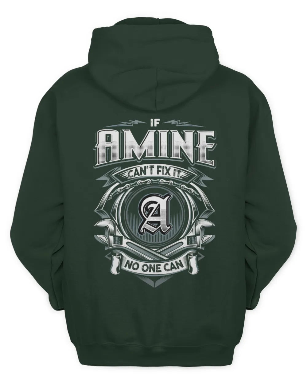 AMINE AP81-K4-626 - Personalized Ahmed Quote Apparel “If Ahmed Can't Fix It, No One Can” - Unisex Hoodie - Forest Green