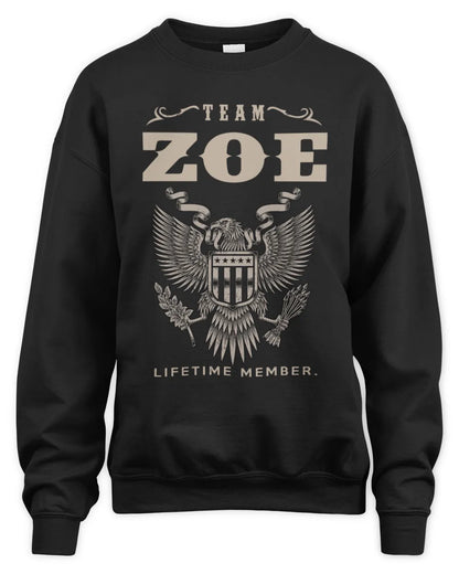 ZOE TP06-K82 – Personalized Classic Style Apparel “Team NAME Lifetime Member” - Unisex Sweatshirt - Black