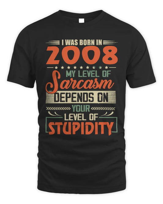 2008 HH89-K2 – Vintage Born to Be Sarcastic T-Shirt - Unisex Standard T-Shirt - Black