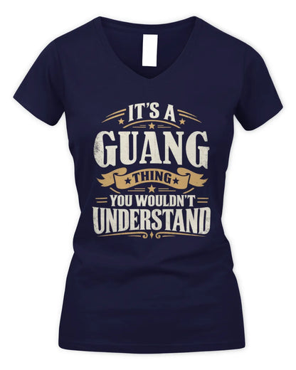 GUANG P08 TH51 - Personalized “It’s a/an [NAME] Thing – You Wouldn’t Understand” Shirt - Women's V-Neck T-Shirt - Navy