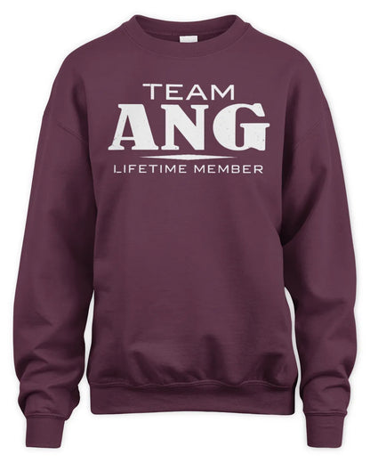ANG BL62-K4-128 - Personalized “Team NAME Lifetime Member” - Unisex Sweatshirt - Maroon