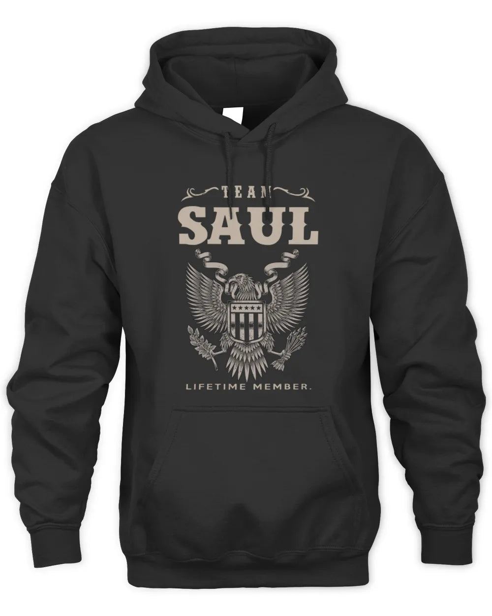 SAUL TP06-K82 – Personalized Classic Style Apparel “Team NAME Lifetime Member” - Unisex Hoodie - Black