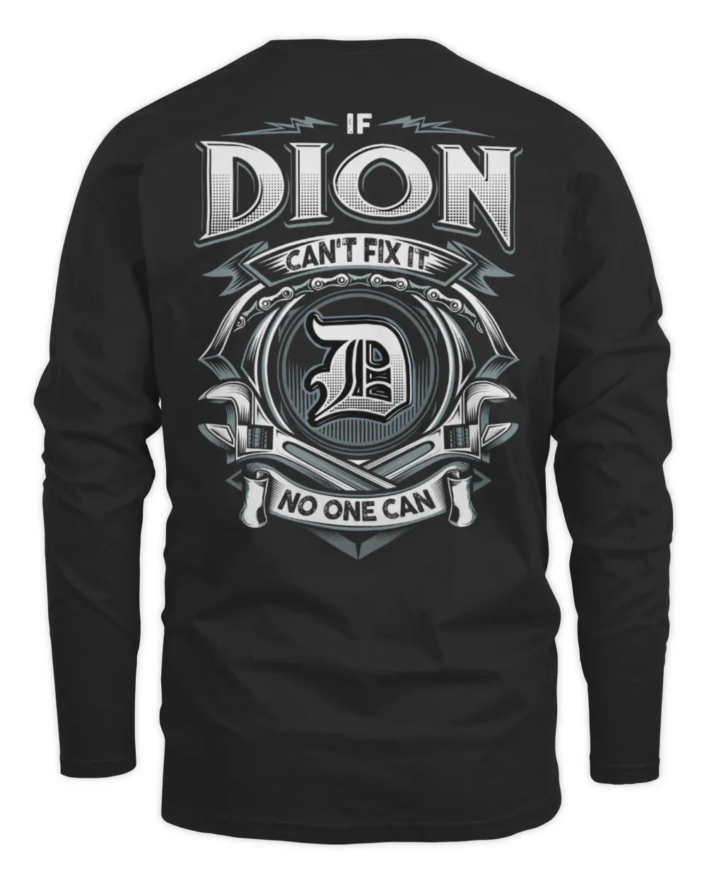DION AP81-K4-626 - Personalized Ahmed Quote Apparel “If Ahmed Can't Fix It, No One Can” - Men's Long Sleeved T-Shirt - Black