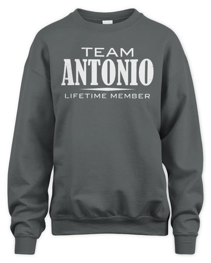 ANTONIO BL62-K4-128 - Personalized “Team NAME Lifetime Member” - Unisex Sweatshirt - Charcoal
