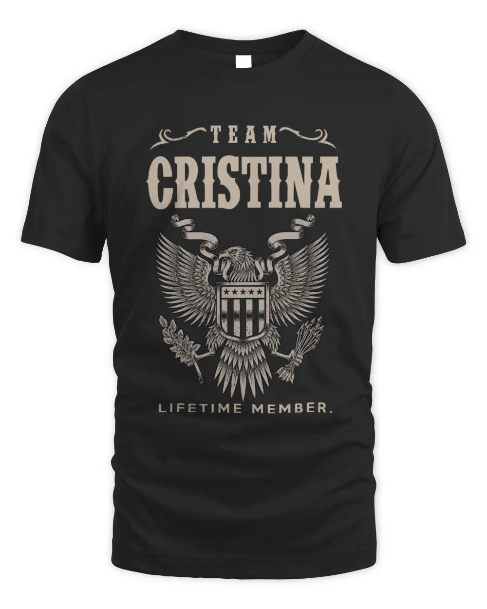 CRISTINA TP06-K82 – Personalized Classic Style Apparel “Team NAME Lifetime Member” - Unisex Standard T-Shirt - Black