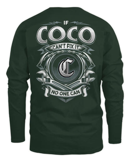 COCO AP81-K4-626 - Personalized Ahmed Quote Apparel “If Ahmed Can't Fix It, No One Can” - Men's Long Sleeved T-Shirt - Forest Green