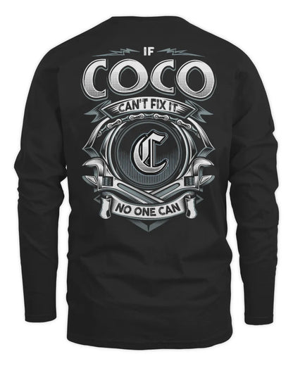 COCO AP81-K4-626 - Personalized Ahmed Quote Apparel “If Ahmed Can't Fix It, No One Can” - Men's Long Sleeved T-Shirt - Black