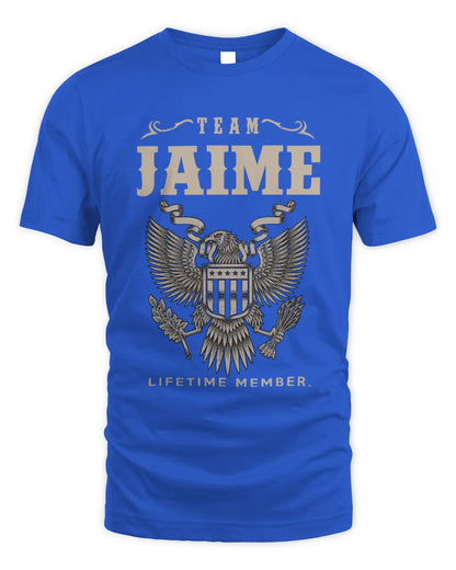 JAIME TP06-K82 – Personalized Classic Style Apparel “Team NAME Lifetime Member” - Unisex Standard T-Shirt - Royal