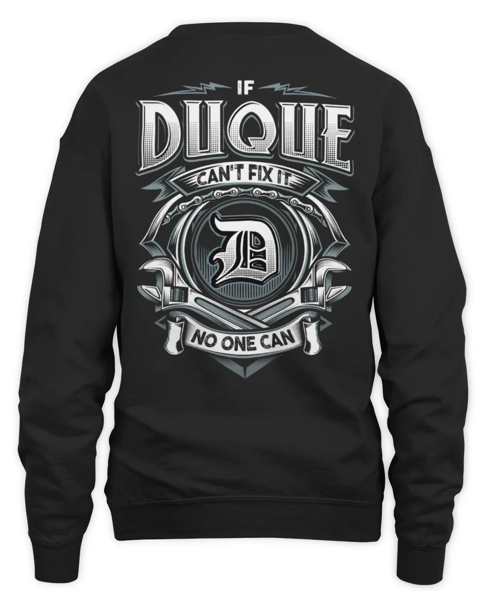 DUQUE AP81-K4-626 - Personalized Ahmed Quote Apparel “If Ahmed Can't Fix It, No One Can” - Unisex Sweatshirt - Black