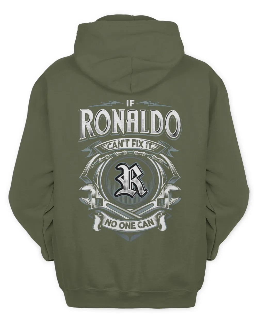 RONALDO AP81-K4-626 - Personalized Ahmed Quote Apparel “If Ahmed Can't Fix It, No One Can” - Unisex Hoodie - Military Green