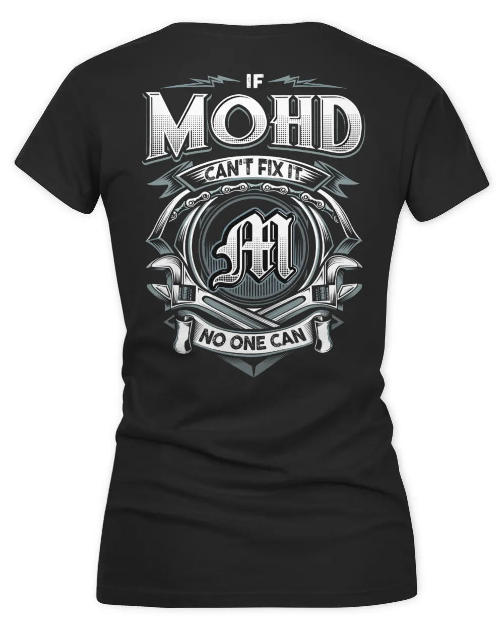 MOHD AP81-K4-626 - Personalized Ahmed Quote Apparel “If Ahmed Can't Fix It, No One Can” - Women's V-Neck T-Shirt - Black