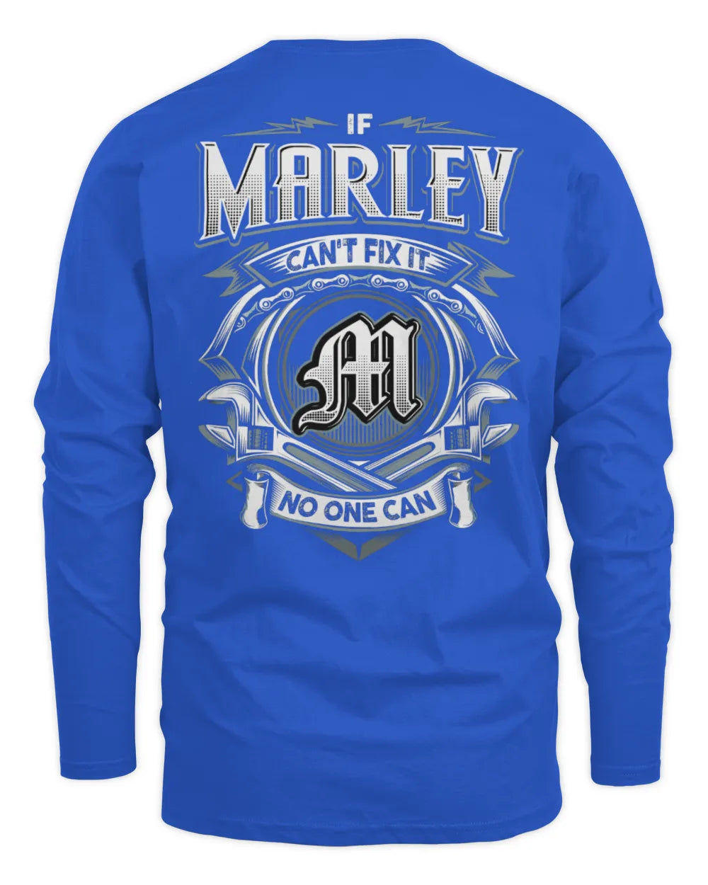 MARLEY AP81-K4-626 - Personalized Ahmed Quote Apparel “If Ahmed Can't Fix It, No One Can” - Men's Long Sleeved T-Shirt - Royal