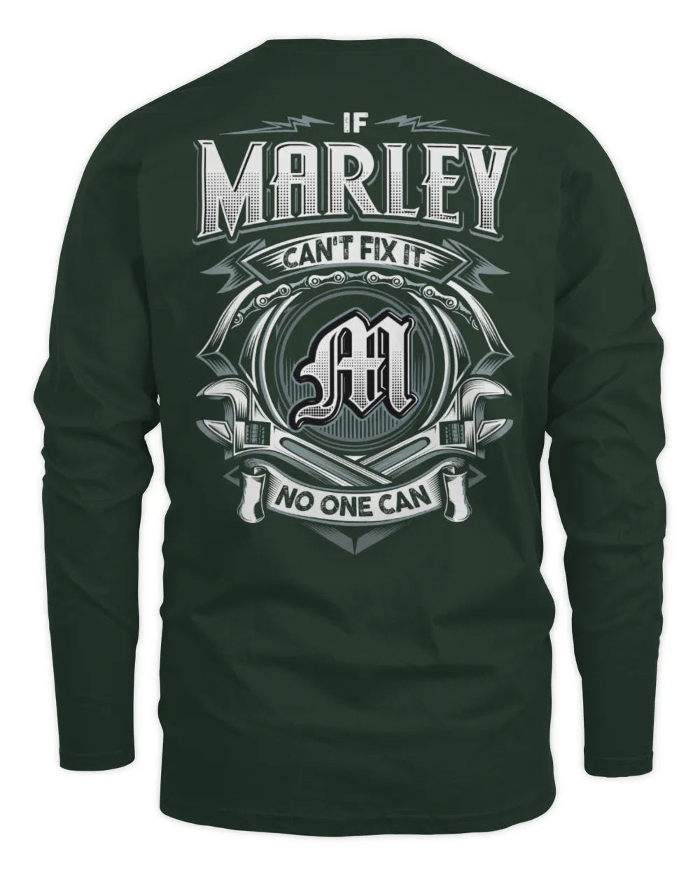 MARLEY AP81-K4-626 - Personalized Ahmed Quote Apparel “If Ahmed Can't Fix It, No One Can” - Men's Long Sleeved T-Shirt - Forest Green