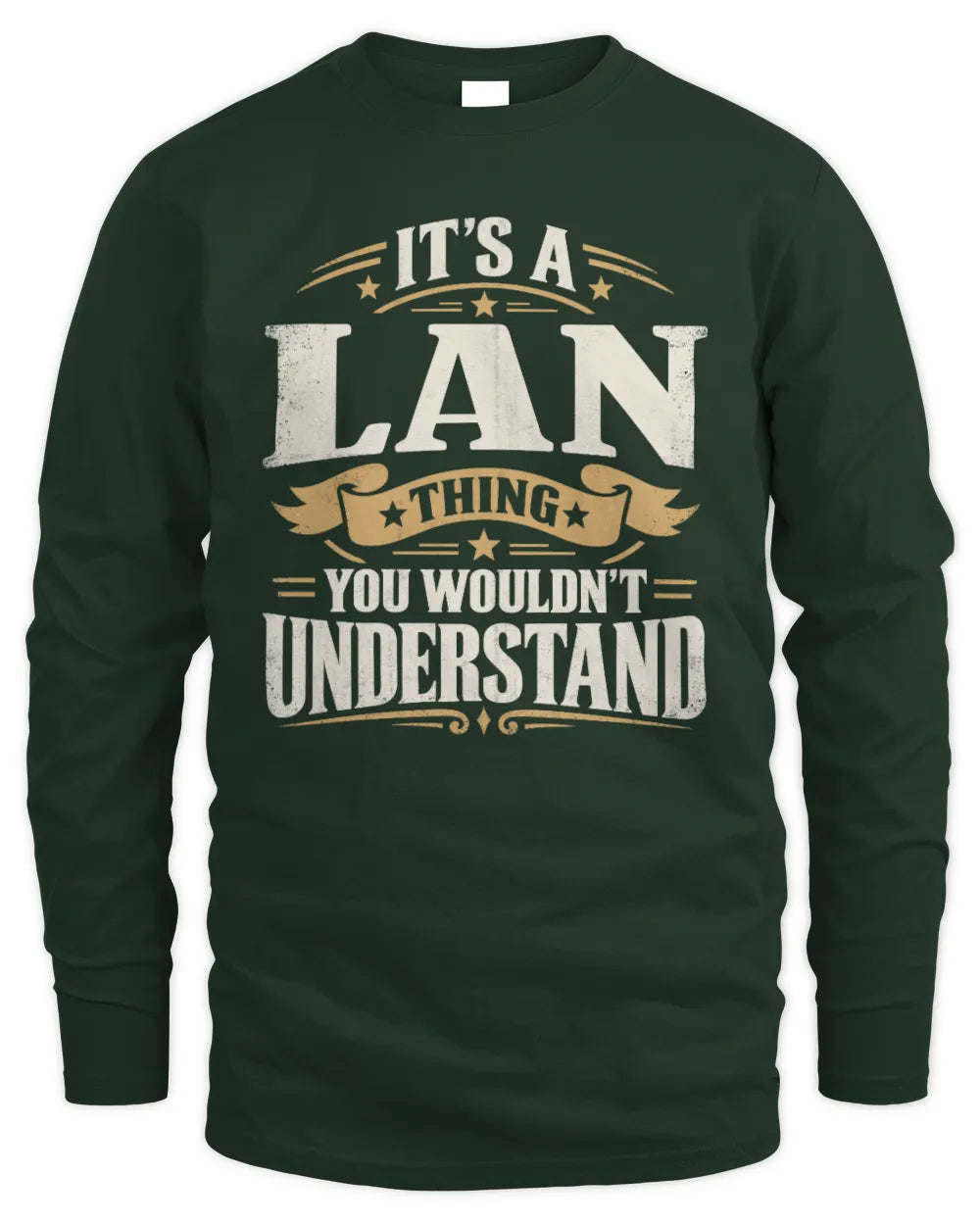 LAN P08 TH51 - Personalized “It’s a/an [NAME] Thing – You Wouldn’t Understand” Shirt - Men's Long Sleeved T-Shirt - Forest Green