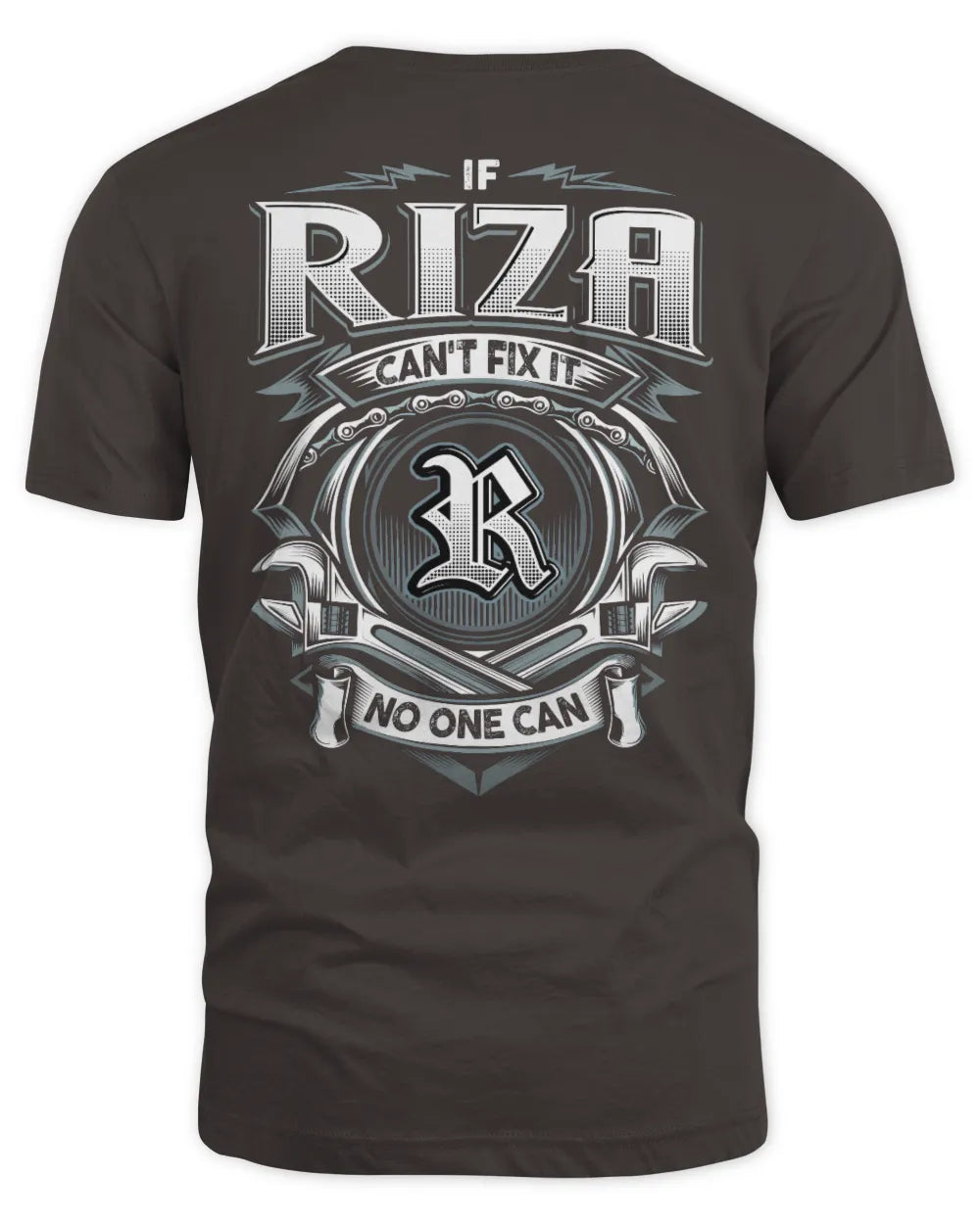 RIZA AP81-K4-626 - Personalized Ahmed Quote Apparel “If Ahmed Can't Fix It, No One Can” - Unisex Standard T-Shirt - Dark Chocolate