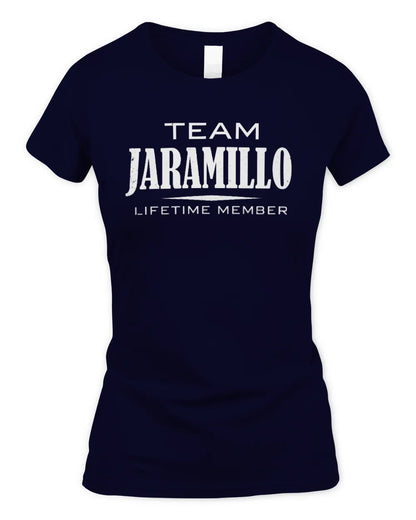 JARAMILLO BL62-K4-128 - Personalized “Team NAME Lifetime Member” - Women's Standard T-Shirt - Navy