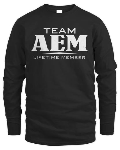 AEM BL62-K4-128 - Personalized “Team NAME Lifetime Member” - Men's Long Sleeved T-Shirt - Black