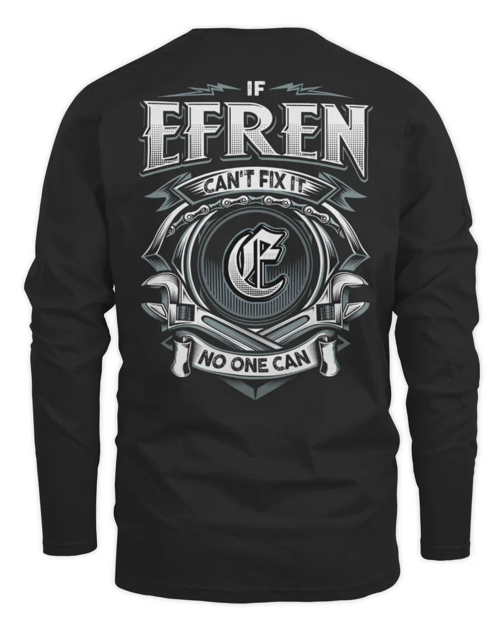 EFREN AP81-K4-626 - Personalized Ahmed Quote Apparel “If Ahmed Can't Fix It, No One Can” - Men's Long Sleeved T-Shirt - Black