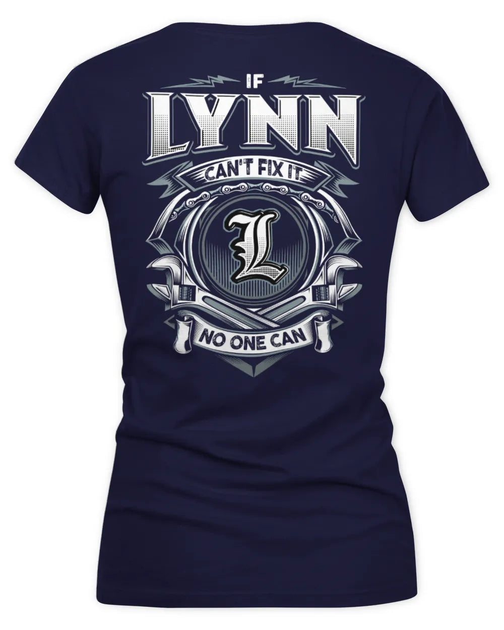 LYNN AP81-K4-626 - Personalized Ahmed Quote Apparel “If Ahmed Can't Fix It, No One Can” - Women's V-Neck T-Shirt - Navy