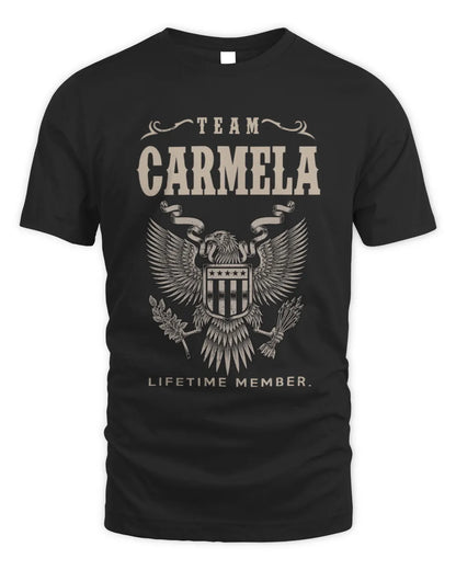 CARMELA TP06-K82 – Personalized Classic Style Apparel “Team NAME Lifetime Member” - Unisex Standard T-Shirt - Black