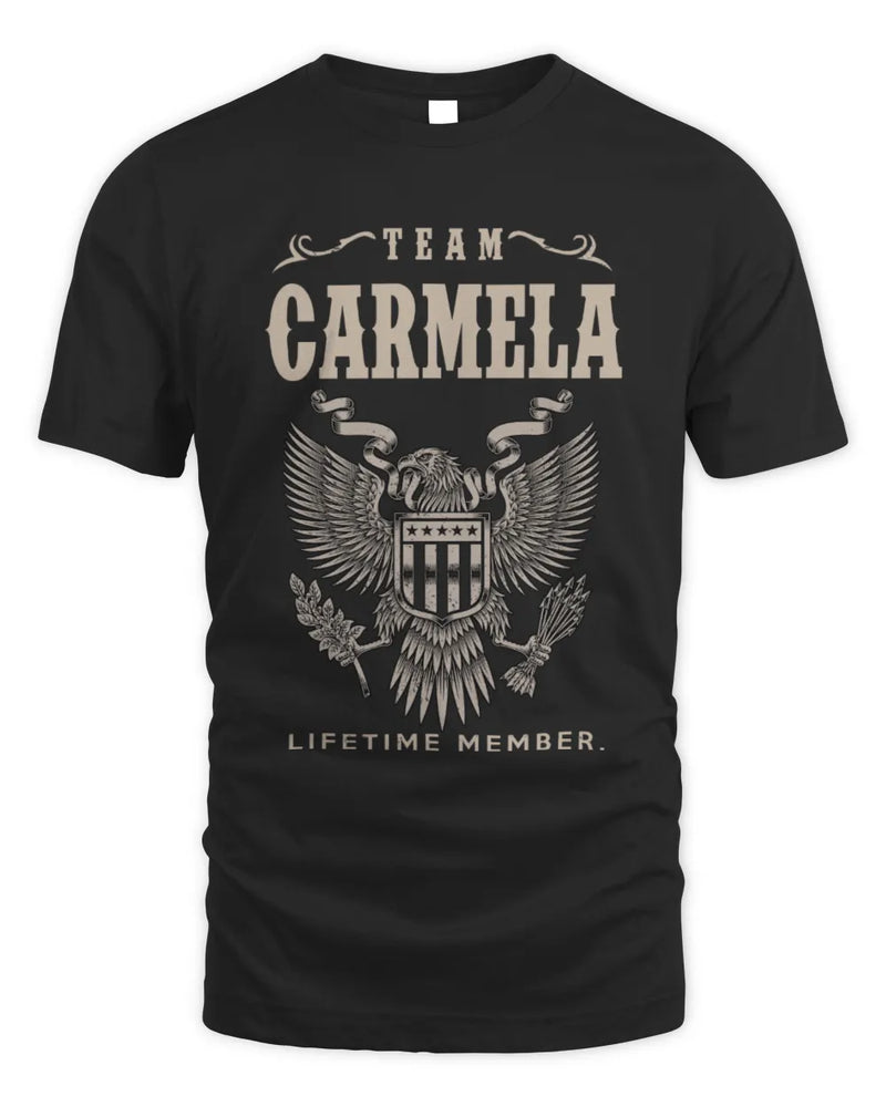 CARMELA TP06-K82 – Personalized Classic Style Apparel “Team NAME Lifetime Member” - Unisex Standard T-Shirt - Black