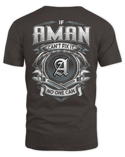 AMAN AP81-K4-626 - Personalized Ahmed Quote Apparel “If Ahmed Can't Fix It, No One Can” - Unisex Standard T-Shirt - Dark Chocolate