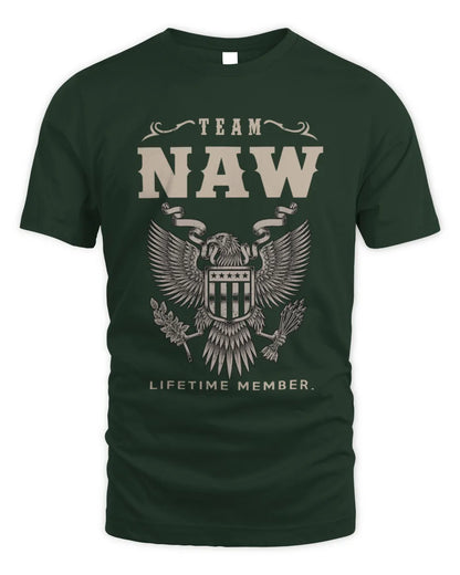 NAW TP06-K82 – Personalized Classic Style Apparel “Team NAME Lifetime Member” - Unisex Standard T-Shirt - Forest Green
