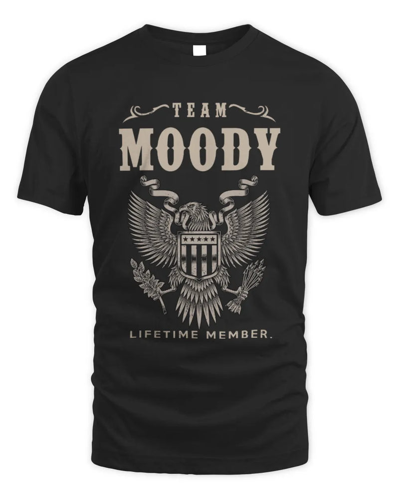 MOODY TP06-K82 – Personalized Classic Style Apparel “Team NAME Lifetime Member” - Unisex Standard T-Shirt - Black