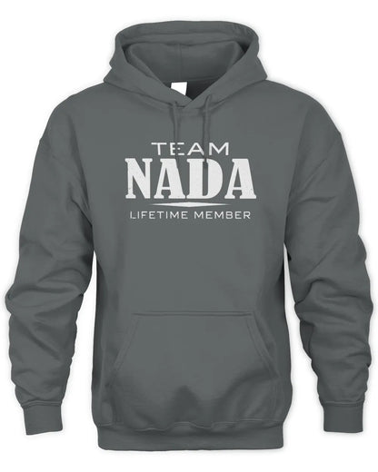 NADA BL62-K4-128 - Personalized “Team NAME Lifetime Member” - Unisex Hoodie - Charcoal