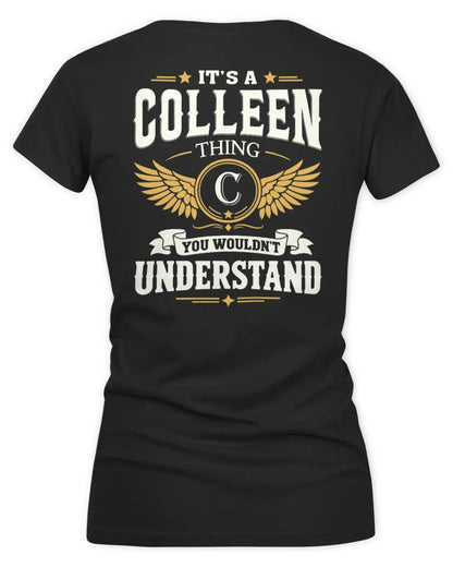 COLLEEN KT06-M008 It’s a [NAME] Thing – You Wouldn’t Understand | Personalized Vintage T-Shirt - Women's V-Neck T-Shirt - Black