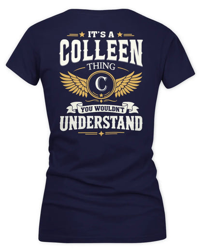 COLLEEN KT06-M008 It’s a [NAME] Thing – You Wouldn’t Understand | Personalized Vintage T-Shirt - Women's V-Neck T-Shirt - Navy