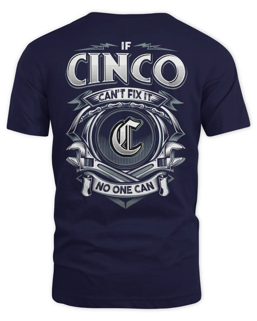 CINCO AP81-K4-626 - Personalized Ahmed Quote Apparel “If Ahmed Can't Fix It, No One Can” - Unisex Standard T-Shirt - Navy