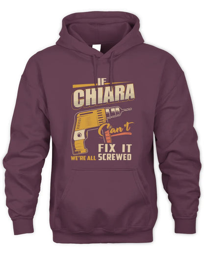 CHIARA TP22-K4-228 - Personalized Handyman T-Shirt “If AARON Can’t Fix It, We’re All Screwed” - Unisex Hoodie - Maroon