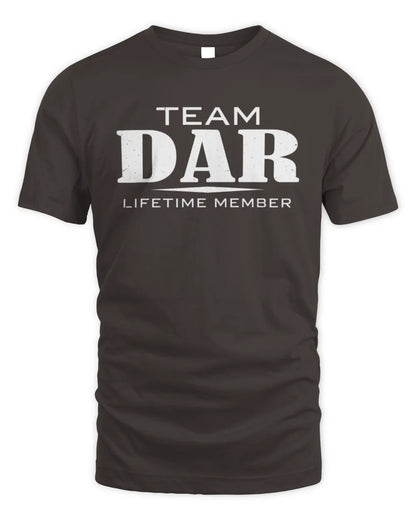 DAR BL62-K4-128 - Personalized “Team NAME Lifetime Member” - Unisex Standard T-Shirt - Dark Chocolate