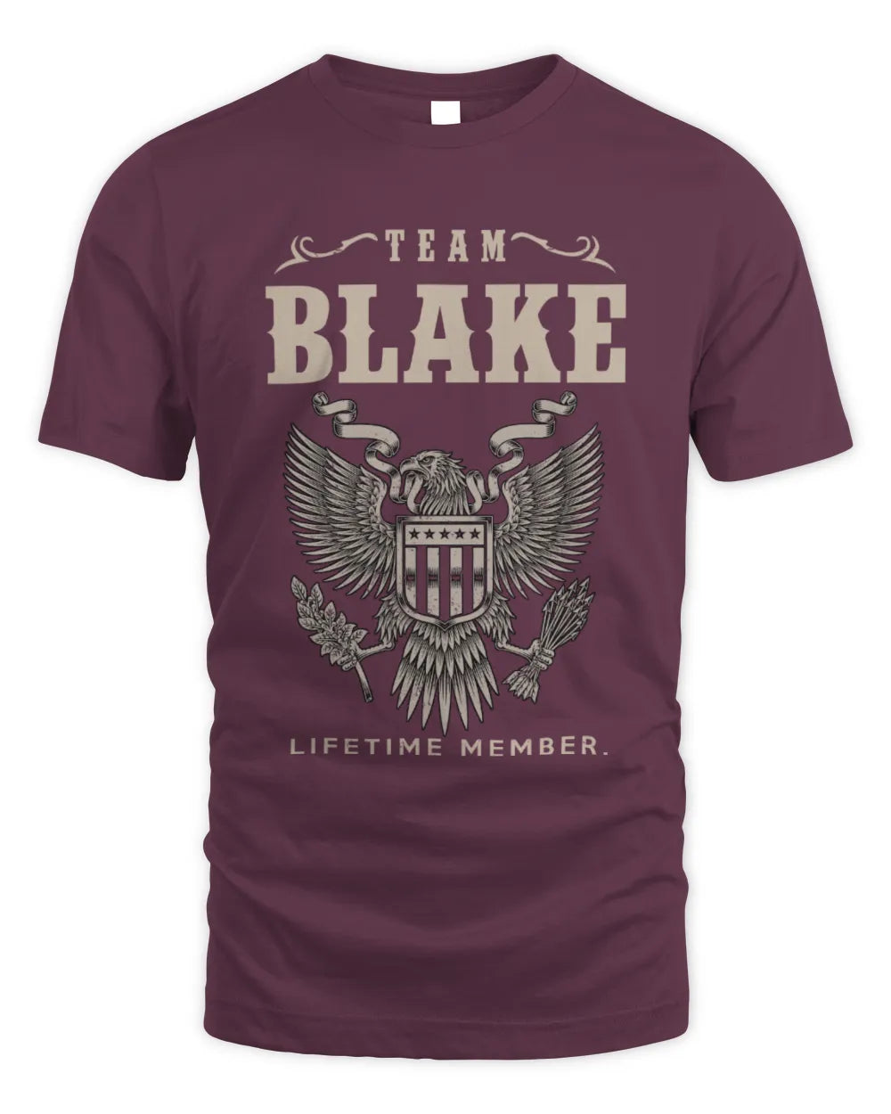 BLAKE TP06-K82 – Personalized Classic Style Apparel “Team NAME Lifetime Member” - Unisex Standard T-Shirt - Maroon
