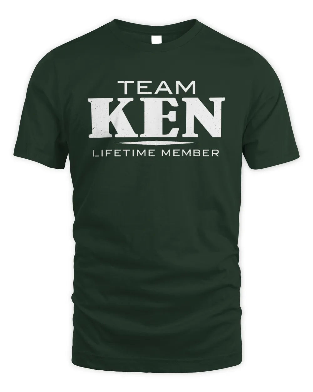 KEN BL62-K4-128 - Personalized “Team NAME Lifetime Member” - Unisex Standard T-Shirt - Forest Green
