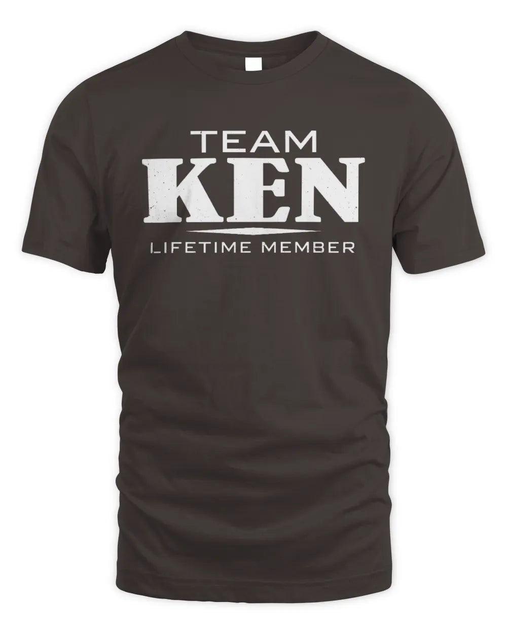 KEN BL62-K4-128 - Personalized “Team NAME Lifetime Member” - Unisex Standard T-Shirt - Dark Chocolate