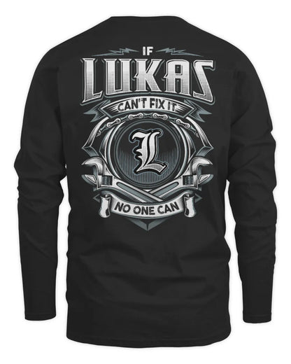 LUKAS AP81-K4-626 - Personalized Ahmed Quote Apparel “If Ahmed Can't Fix It, No One Can” - Men's Long Sleeved T-Shirt - Black