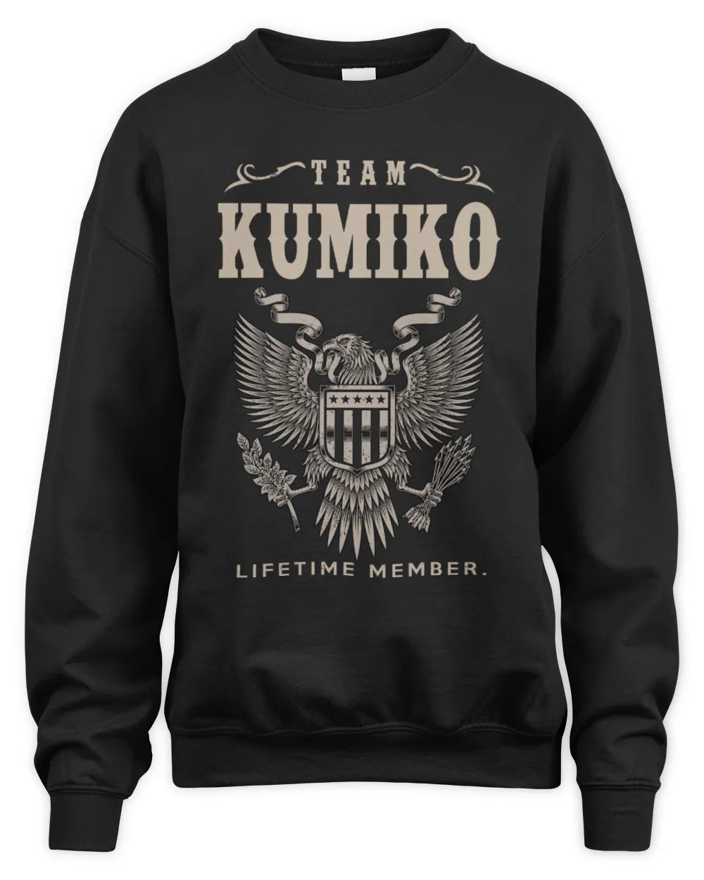 KUMIKO TP06-K82 – Personalized Classic Style Apparel “Team NAME Lifetime Member” - Unisex Sweatshirt - Black