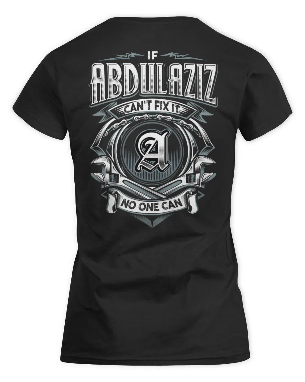ABDULAZIZ AP81-K4-626 - Personalized Ahmed Quote Apparel “If Ahmed Can't Fix It, No One Can” - Women's Standard T-Shirt - Black