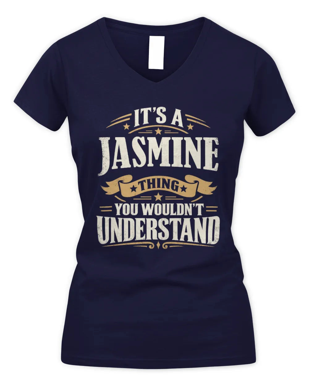 JASMINE P08 TH51 - Personalized “It’s a/an [NAME] Thing – You Wouldn’t Understand” Shirt - Women's V-Neck T-Shirt - Navy
