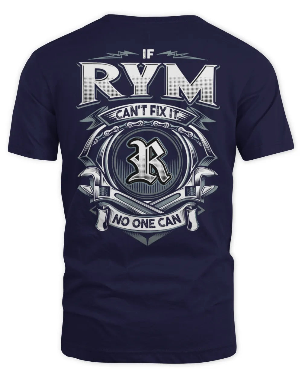 RYM AP81-K4-626 - Personalized Ahmed Quote Apparel “If Ahmed Can't Fix It, No One Can” - Unisex Standard T-Shirt - Navy