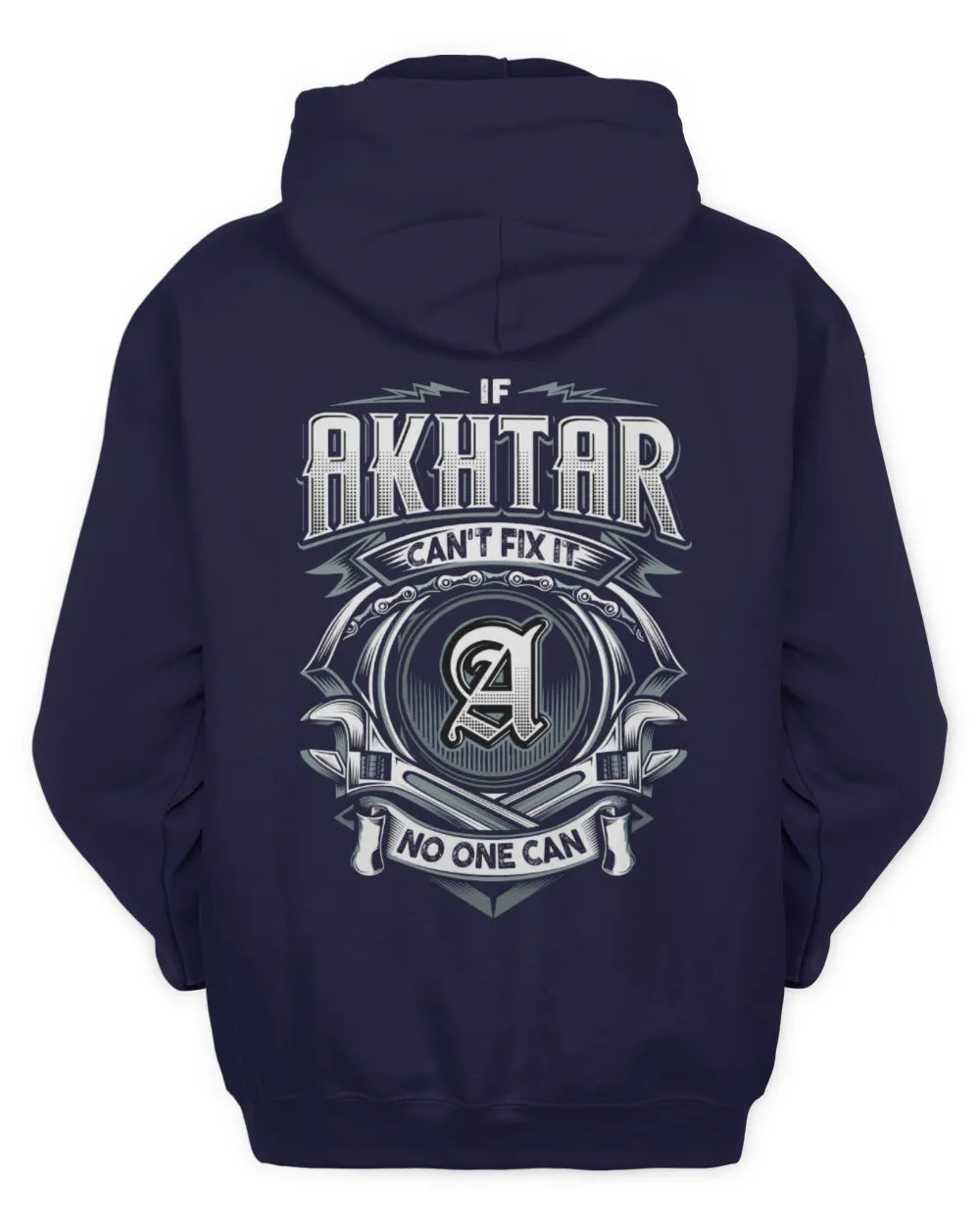 AKHTAR AP81-K4-626 - Personalized Ahmed Quote Apparel “If Ahmed Can't Fix It, No One Can” - Unisex Hoodie - Navy