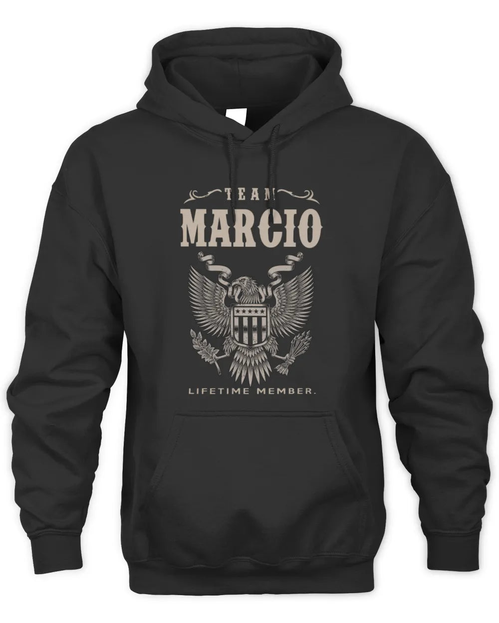 MARCIO TP06-K82 – Personalized Classic Style Apparel “Team NAME Lifetime Member” - Unisex Hoodie - Black