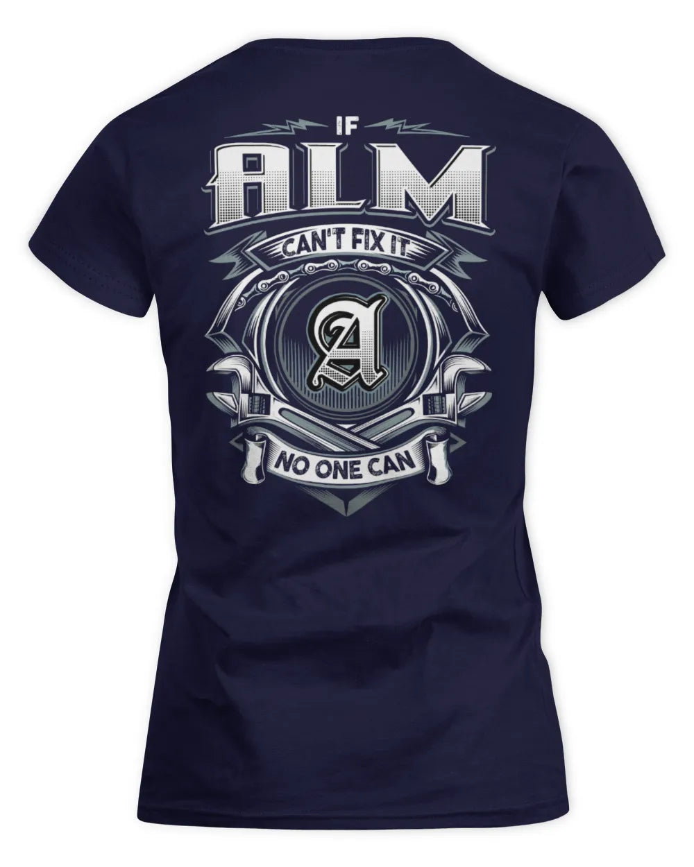 ALM AP81-K4-626 - Personalized Ahmed Quote Apparel “If Ahmed Can't Fix It, No One Can” - Women's Standard T-Shirt - Navy
