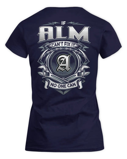 ALM AP81-K4-626 - Personalized Ahmed Quote Apparel “If Ahmed Can't Fix It, No One Can” - Women's Standard T-Shirt - Navy