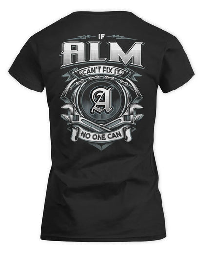 ALM AP81-K4-626 - Personalized Ahmed Quote Apparel “If Ahmed Can't Fix It, No One Can” - Women's Standard T-Shirt - Black